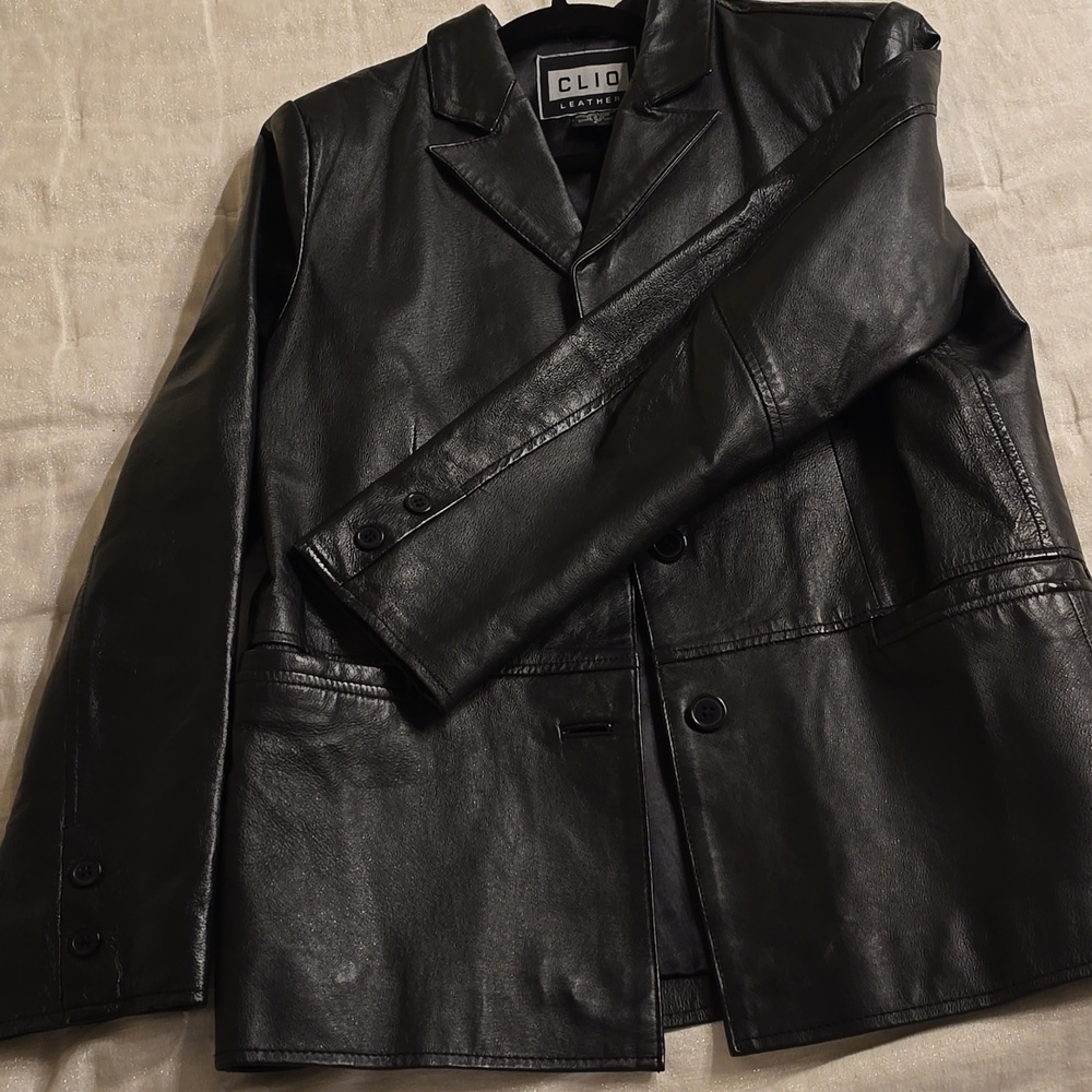 Clio Black Leather Jacket - Picture 9 of 14